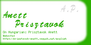 anett prisztavok business card